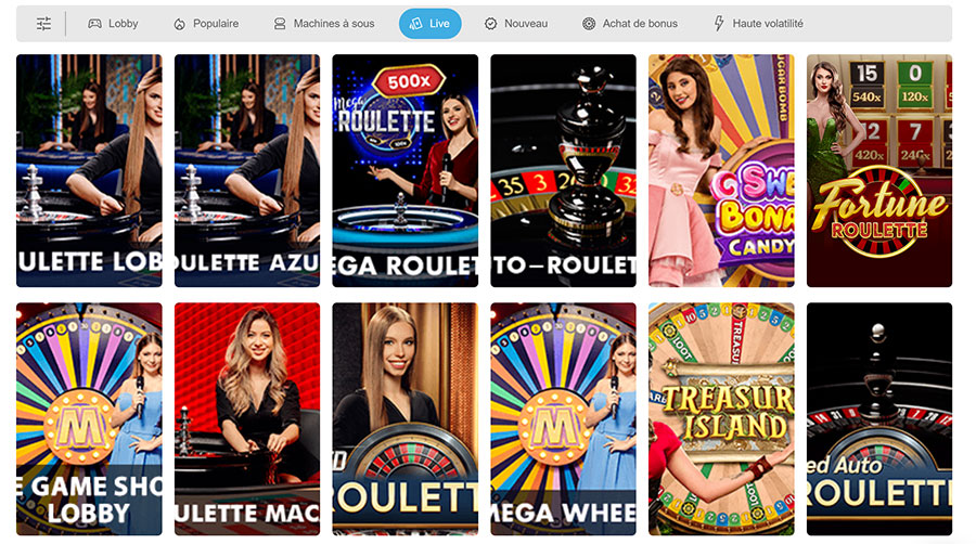 jeux live evolvebets casino