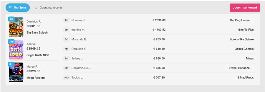 top spins evolvebets casino